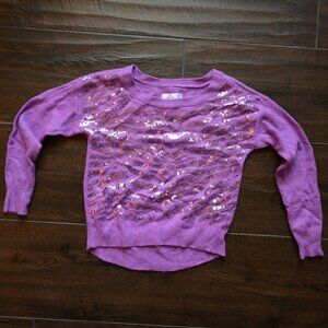 Justice Girl Purple Long Sleeve Sweater with Sequins Size 10